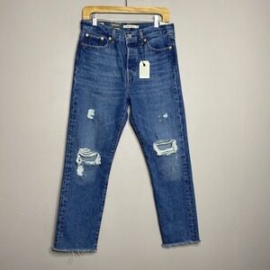 Levi's Distressed Indigo Straight Leg Jeans